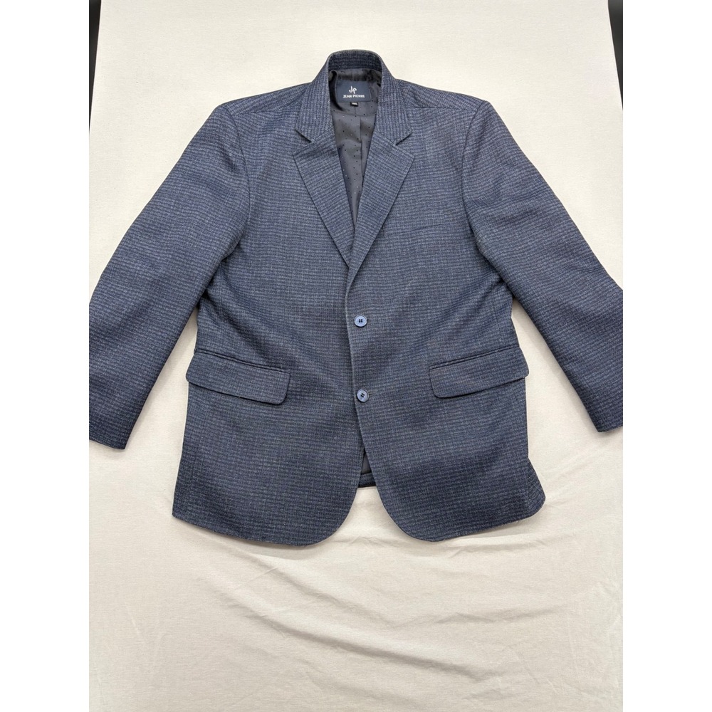Jean Pierre Mens Blue Grey Textured Two Button Blazer Jacket Size 100